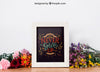 Floral Mockup Of Decorative Frame Psd