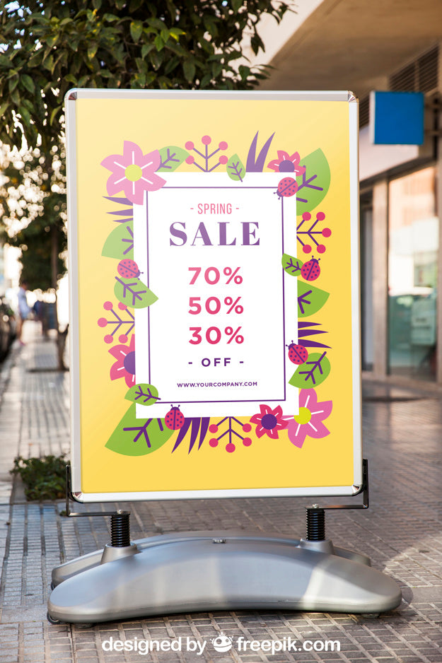 Floral Mupi Mockup Template Psd