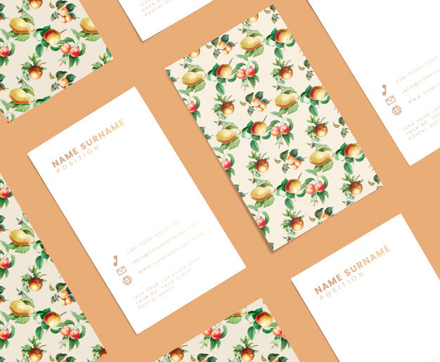 Floral Name Card Design Psd