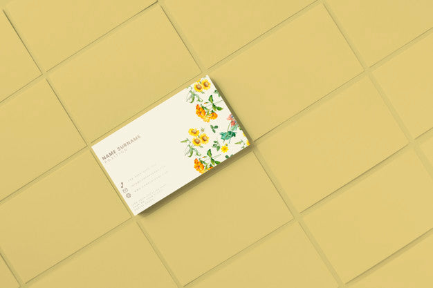 Floral Name Card Design Psd