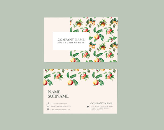 Floral Name Card Design Psd