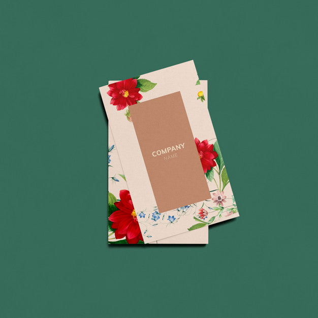 Floral Name Card Design Psd
