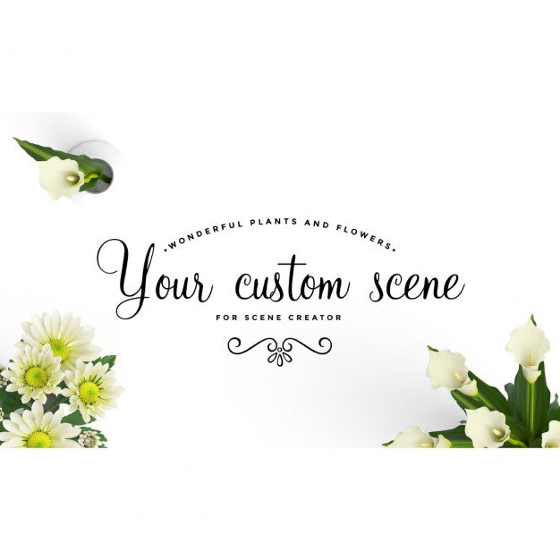 Floral Scene Mock Up Psd