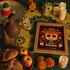 Floral Skull Mock-Up On A Festive Decorative Table Psd