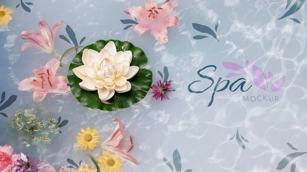 Floral Spa Concept Mock-Up Psd