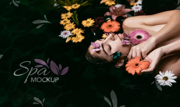 Floral Spa Concept Mock-Up Psd
