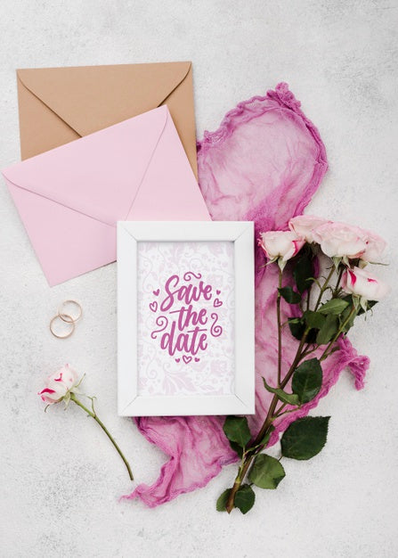 Floral Wedding Concept Mock-Up Psd