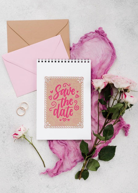 Floral Wedding Concept Mock-Up Psd