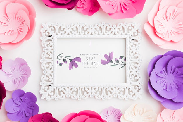 Floral Wedding Concept Mock-Up Psd