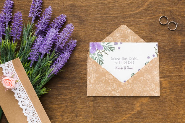 Floral Wedding Concept Mock-Up Psd