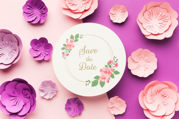 Floral Wedding Concept Mock-Up Psd