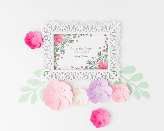 Floral Wedding Concept Mock-Up Psd