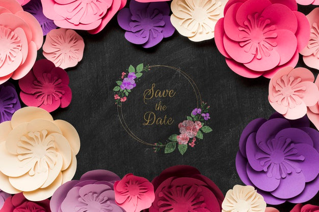 Floral Wedding Concept Mock-Up Psd
