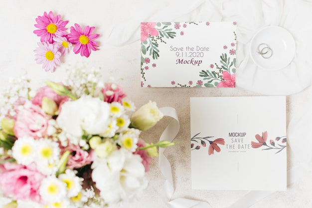 Floral Wedding Concept Mock-Up Psd