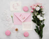 Floral Wedding Concept Mock-Up With Macarons Psd