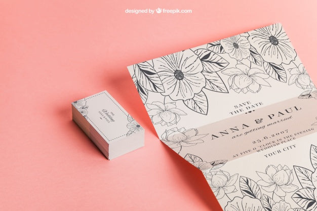 Floral Wedding Invitation And Cards Psd