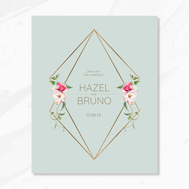 Floral Wedding Invitation Card Mockup Psd