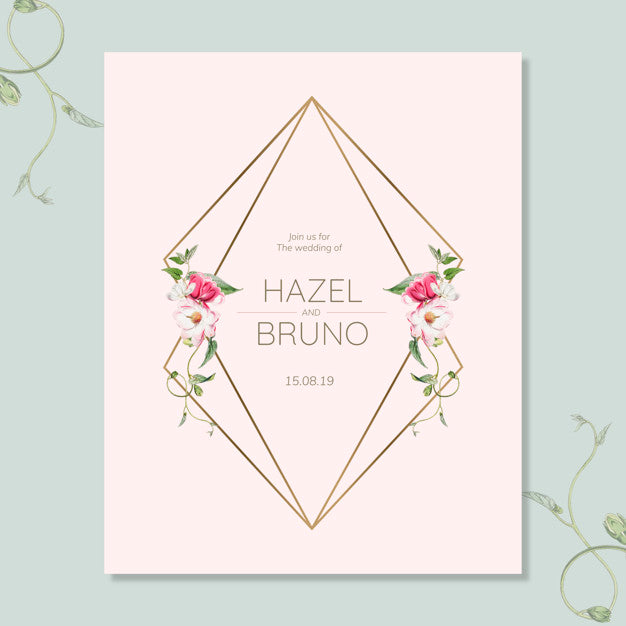 Floral Wedding Invitation Card Mockup Psd