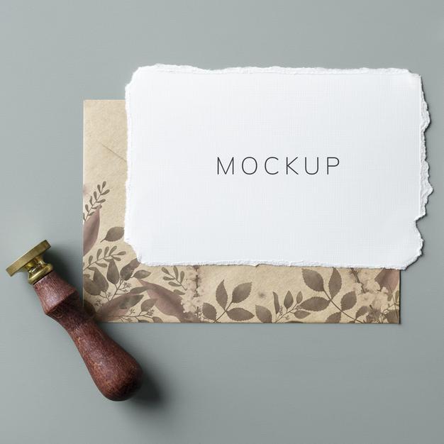Floral Wedding Invitation Card Mockup Psd
