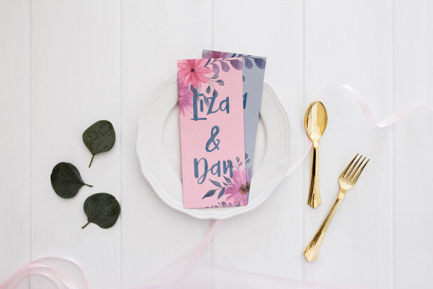 Floral Wedding Invitation Mockup Watercolor Psd