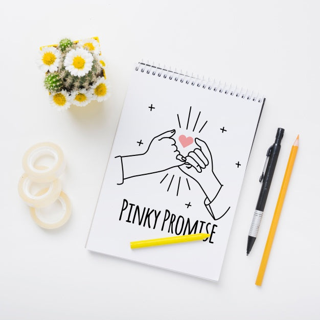 Floral Wedding Notepad Mockup Psd