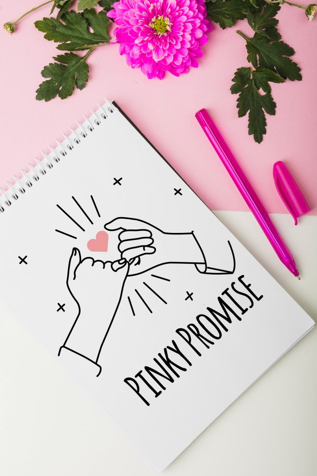 Floral Wedding Notepad Mockup Psd