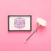 Flower And Frame Mock-Up On Pink Background Psd