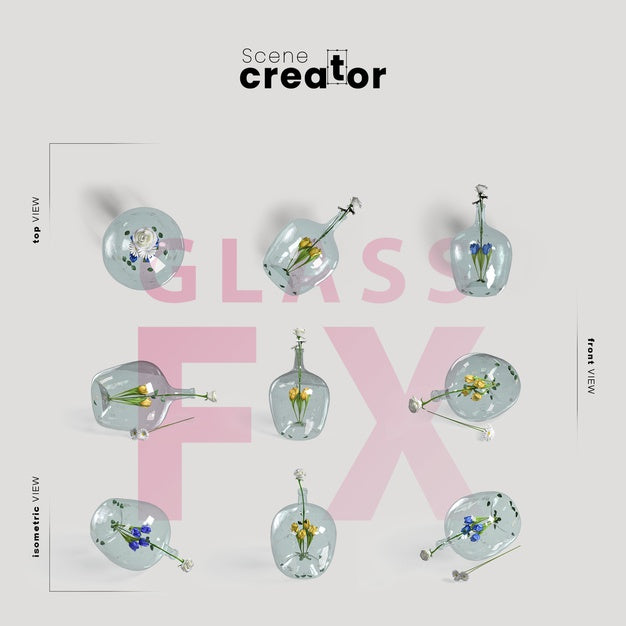 Flower In Glass View Of Spring Scene Creator Psd