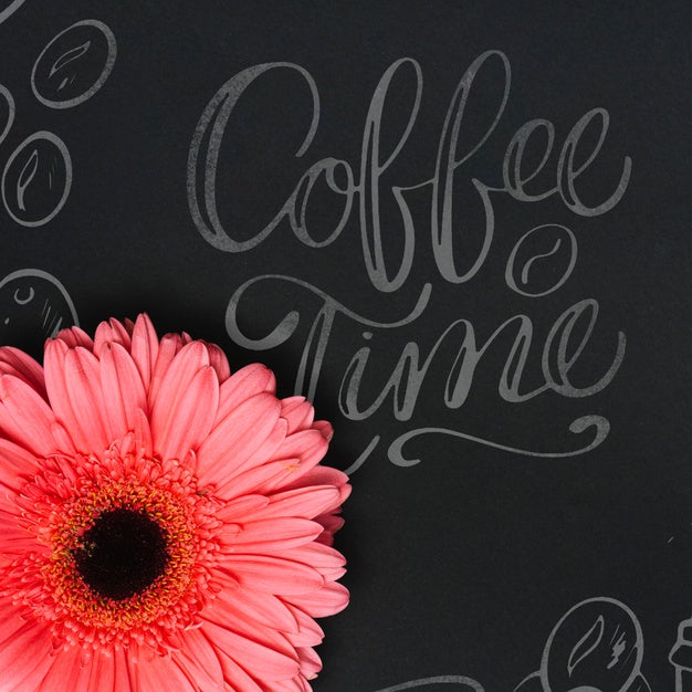 Flower On Blackboard Psd