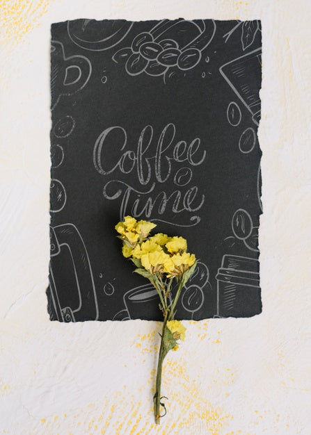 Flower On Blackboard Psd
