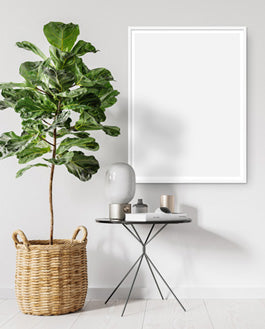 Flower Pot Back Wall Poster Mockup