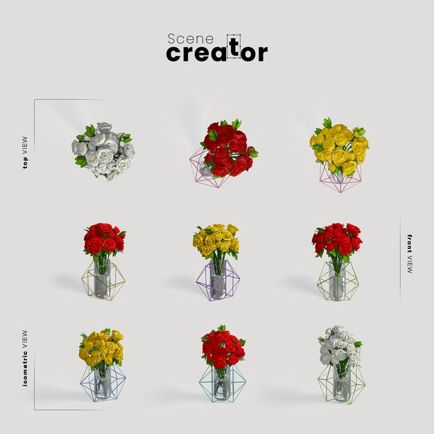 Flower Vase View Of Spring Scene Creator Psd