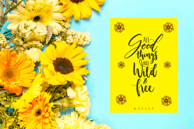 Flowers Arrangement With Message Psd