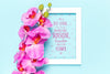 Flowers Arrangement With White Frame Psd