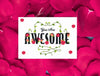Flowers Petals With Message Card Psd
