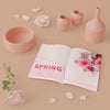 Flowers Vases In 3D With Spring Card Psd