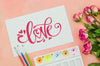 Flowers With Paper Sheet Positive Message Psd