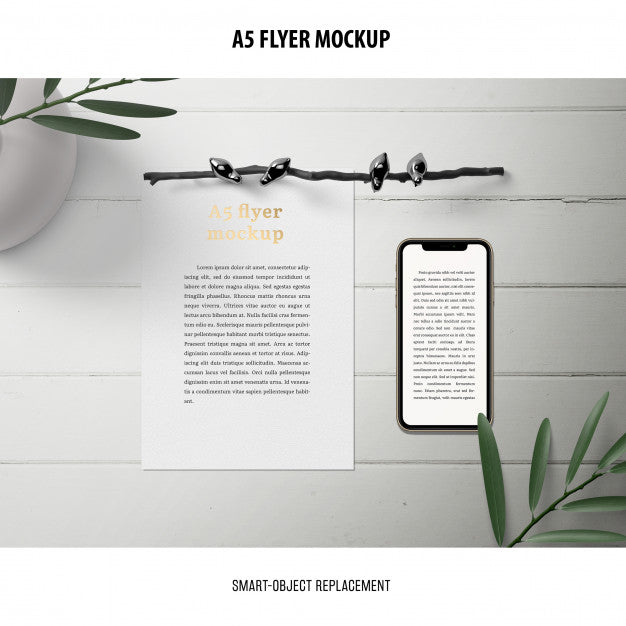 Flyer Mockup In A Desktop Psd