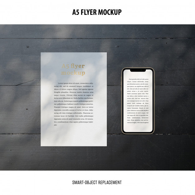 Flyer Mockup In A Desktop Psd