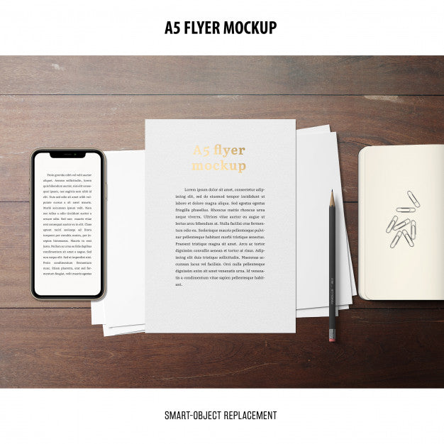 Flyer Mockup In A Desktop Psd