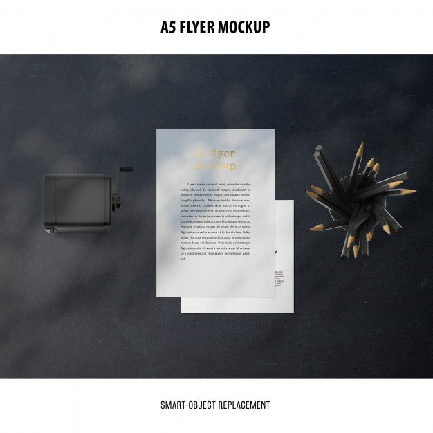 Flyer Mockup In A Desktop Psd