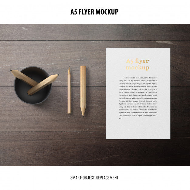 Flyer Mockup In A Desktop Psd