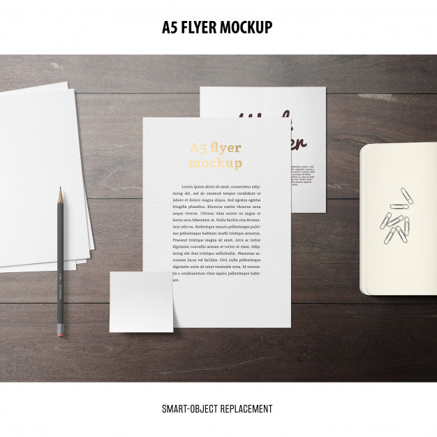 Flyer Mockup In A Desktop Psd