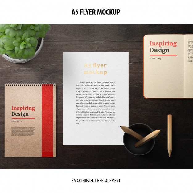 Flyer Mockup In A Desktop Psd