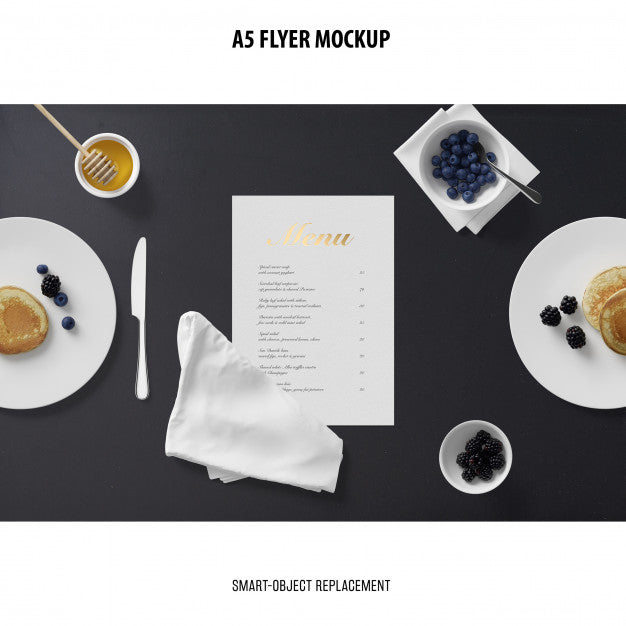 Flyer Mockup In A Desktop Psd