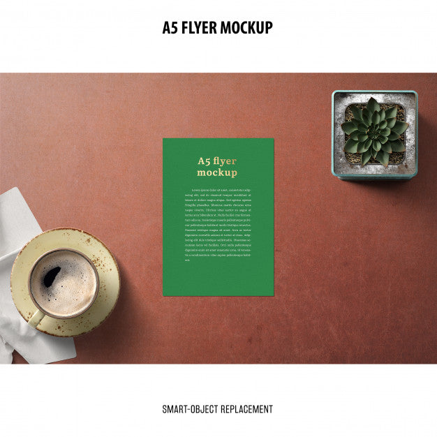 Flyer Mockup In A Desktop Psd