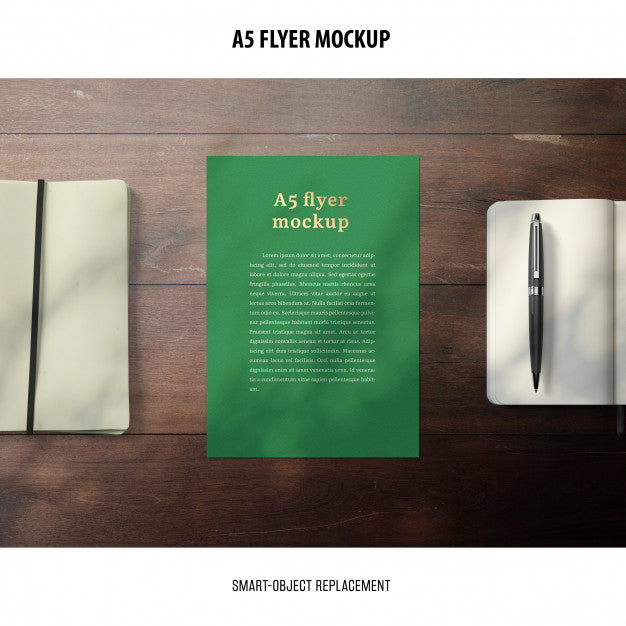 Flyer Mockup In A Desktop Psd