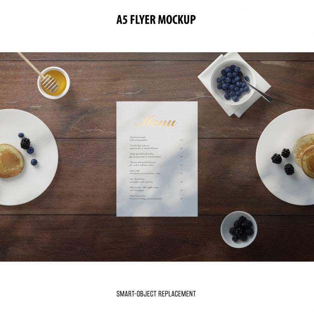 Flyer Mockup In A Desktop Psd