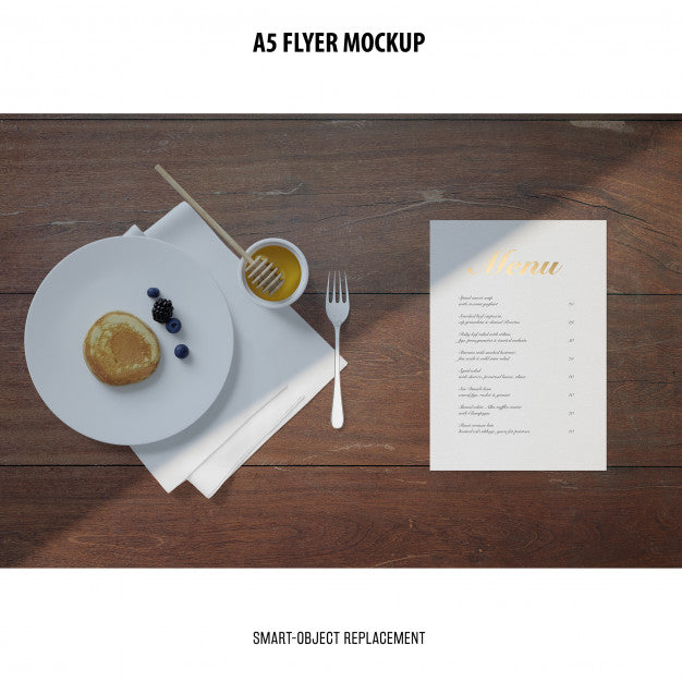 Flyer Mockup In A Desktop Psd