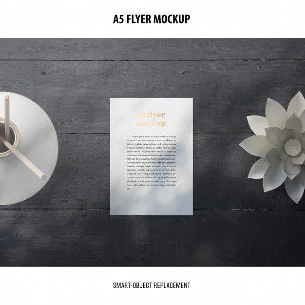 Flyer Mockup In A Desktop Psd